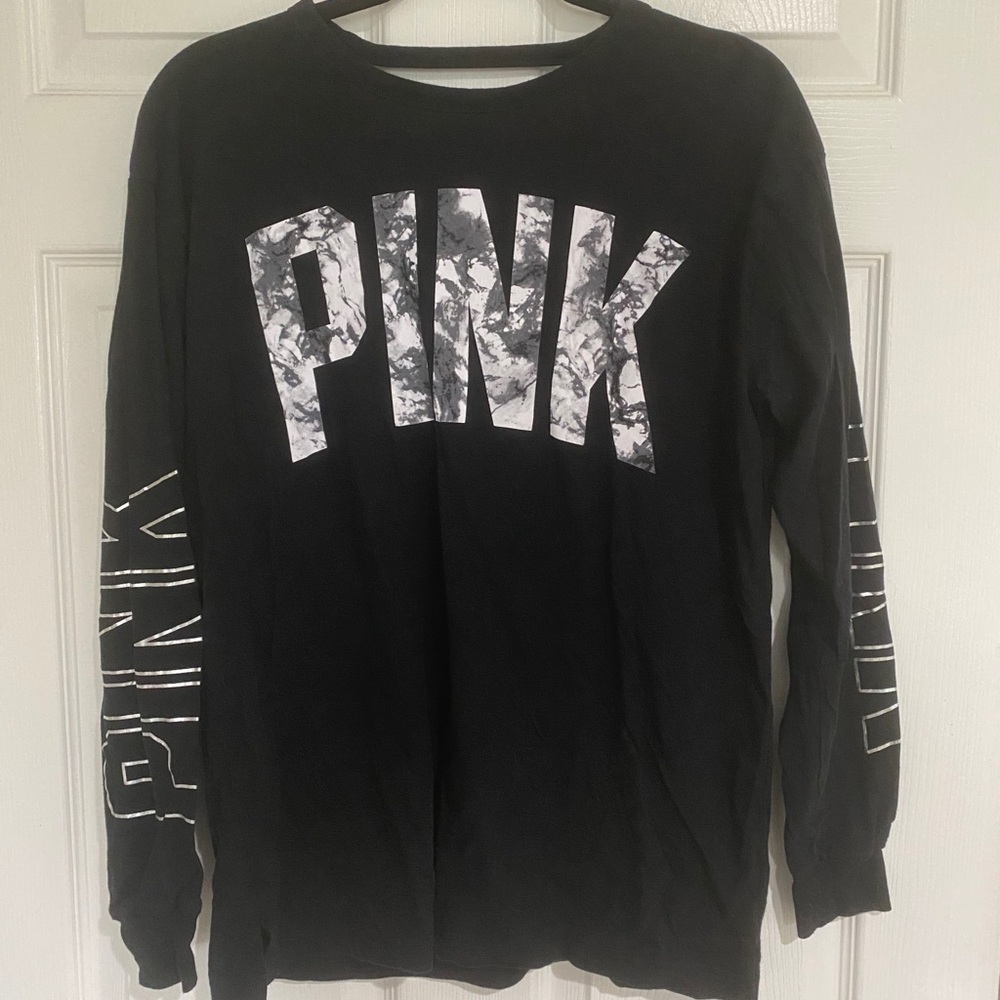 PINK open back long sleeve shirt